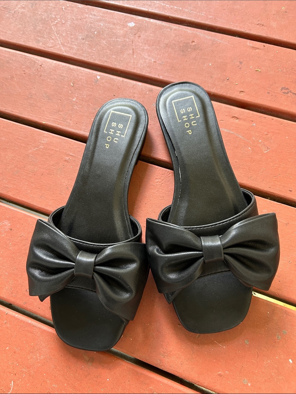 Bree Black Bow Slip-On Mules